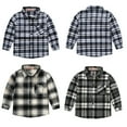 thumbnail image 6 of WOLLED Boys Girls Casual Long Sleeve Plaid Shirt Kids Toddler Button down Lapel T-Shirt Tops Youth Fashion Versatile Tees Tops for 1-12Y, 6 of 7