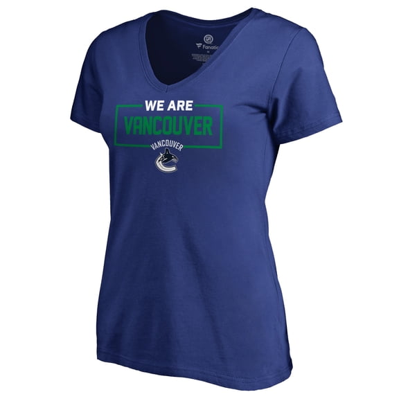 Women's Blue Vancouver Canucks Iconic Collection V-Neck T-Shirt