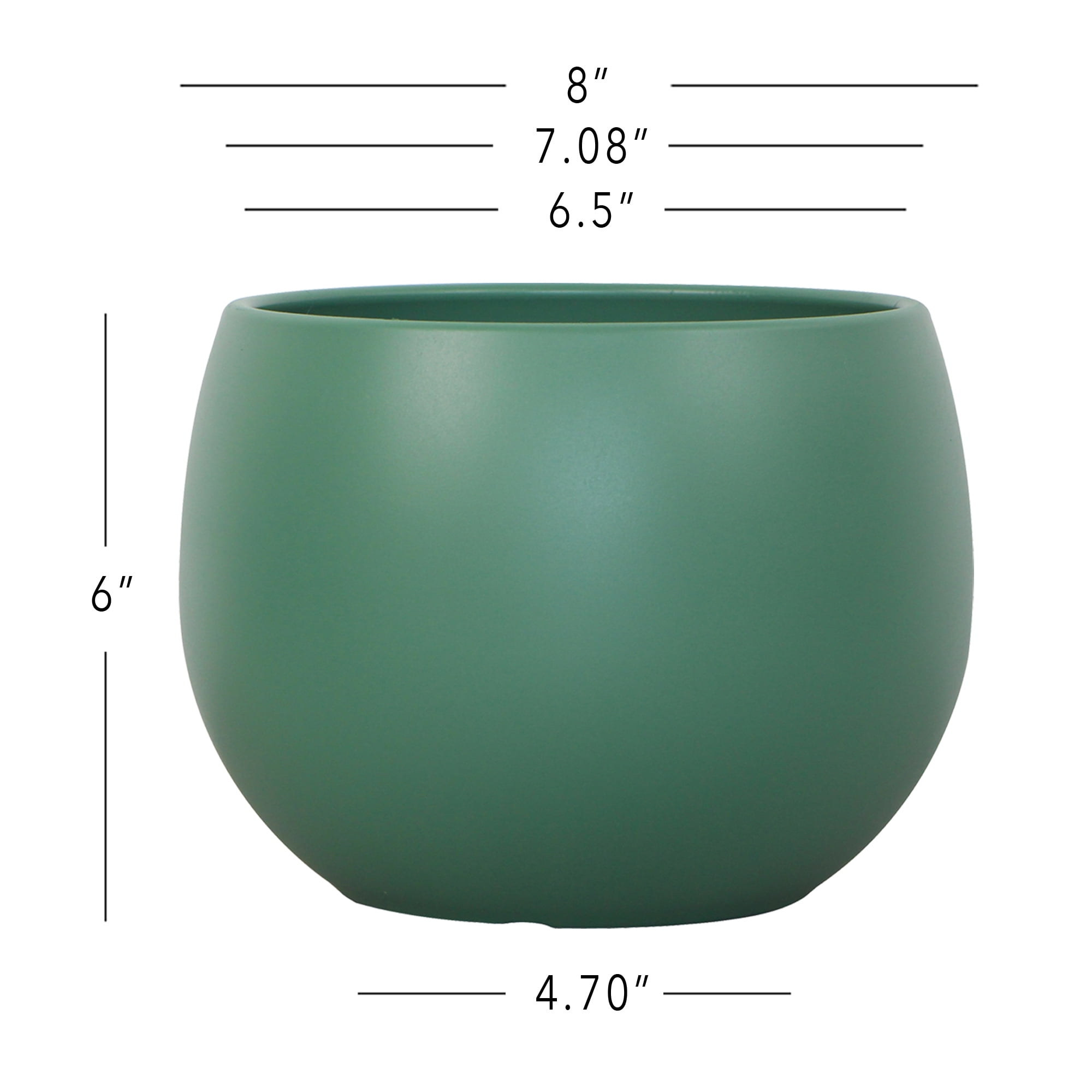 Mainstays Jordan 8" x 8" x 6" Medium Round Green Lily Resin Planter