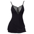 thumbnail image 4 of CQXIDFH Women's Cami Nightgown Lace Trim Sleepwear Floral Lace Spaghetti Strap Sleep Dress, Soft Mini Chemise Lounge Dress for Bedroom Honeymoon Date Night Wear, Sizes S-XL Black, 4 of 8