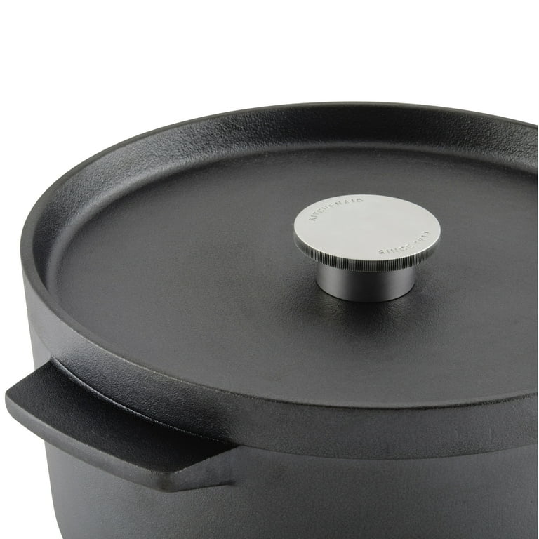 KitchenAid Seasoned Cast Iron Dutch Oven/Casserole, 6 Quart - Black