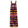 thumbnail image 4 of Womens Halloween Jumpsuits Pumpkin Skull Halter Backless Spooky Overalls Skeleton Bat Sleeveless Funny Rompers, 2XL, 4 of 5