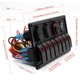 thumbnail image 4 of - Panel de interruptor basculante de 8 interruptores - LED de 12 V/24 V - Pantalla de voltaje digital - Puerto USB dual - Cargador impermeable para RV, barco, automóvil - Rojo Kuyhfg Sin marca, 4 of 5