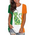 thumbnail image 2 of Pompotops Femmes Casual St. Patrick'S Day Imprimé à Manches Courtes O-Cou Pull-Shirt Tops, 2 of 5