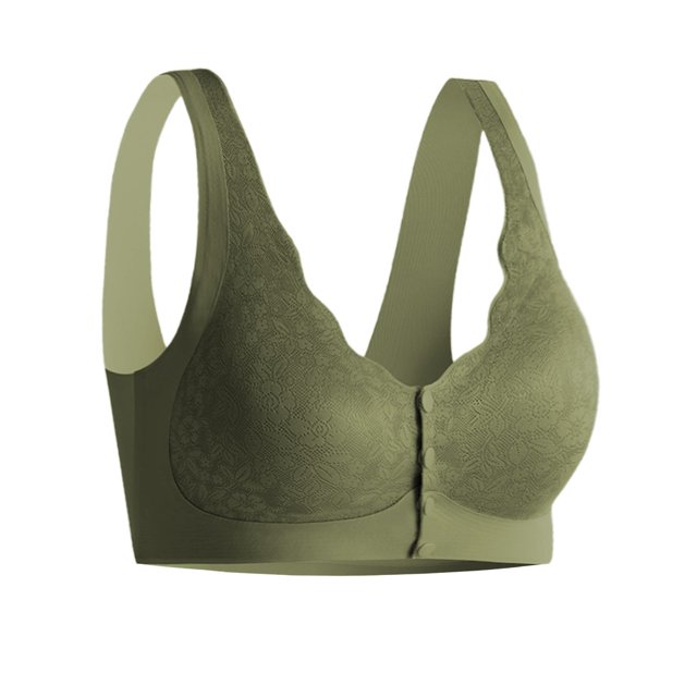 Ladies Front Buckle Gathered Large Size Lace Seamless Beautiful Back No Ring Seamless Bra
