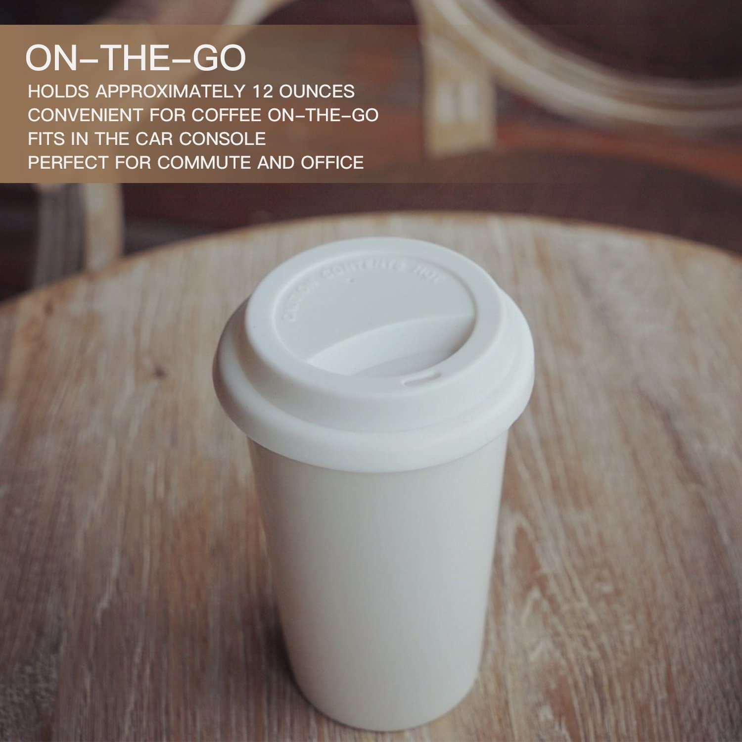 Ceramic Travel Mug, To Go Cup, White & Cream– Gather Goods Co.