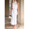 thumbnail image 4 of Vestido Maxi de Satén sin Mangas con Cuello Simulado Blanco Talla S PRETTYGARDEN, 4 of 8