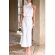 thumbnail image 4 of Vestido PRETTYGARDEN 2025 Verano Satén Sin Mangas Maxi Blanco XL, 4 of 8