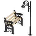 thumbnail image 4 of Miniature Street Lamp Post and Bench Set for Dollhouse Garden Scenes – Micro Landscape Accessories for Indoor and Outdoor Miniature Decor, 4 of 4