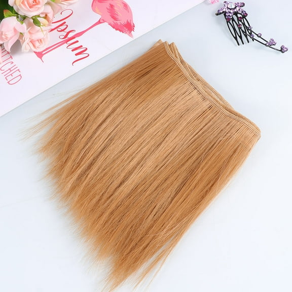 OFFIGAM 5 Pcs Hair for Dolls in Golden Blonde with Elastic Bands for Easy Styling and Doll Hair Accessories