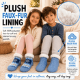 thumbnail image 5 of Girls Shortie Cabin Socks, 2 Pack, Soft Sole Sweater Knit with Silicone Grippers, BLUE, M/L, 5 of 8