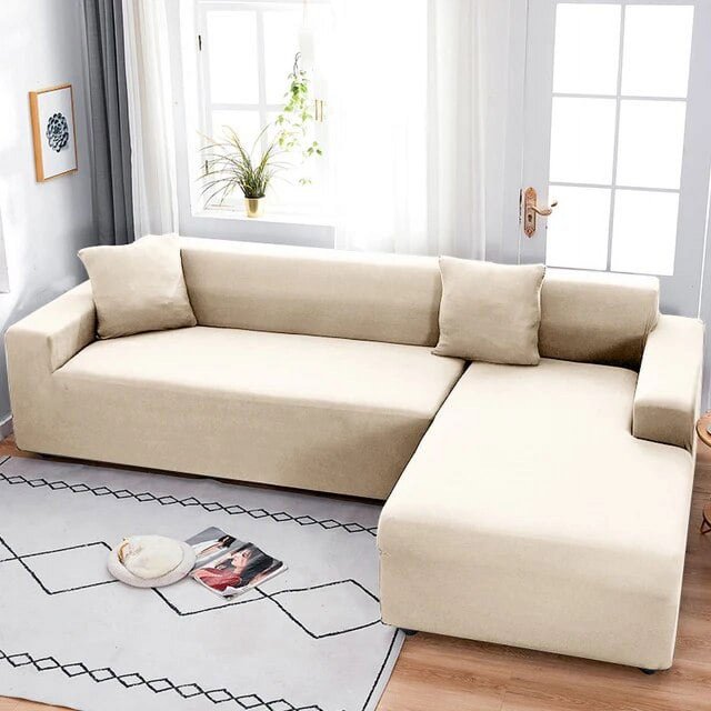 Housse de Canapé Imperméable en Forme de L, Housse de Canapé 1/2/3/4 Places, Housse de Chaise Longue Extensible pour la Maison