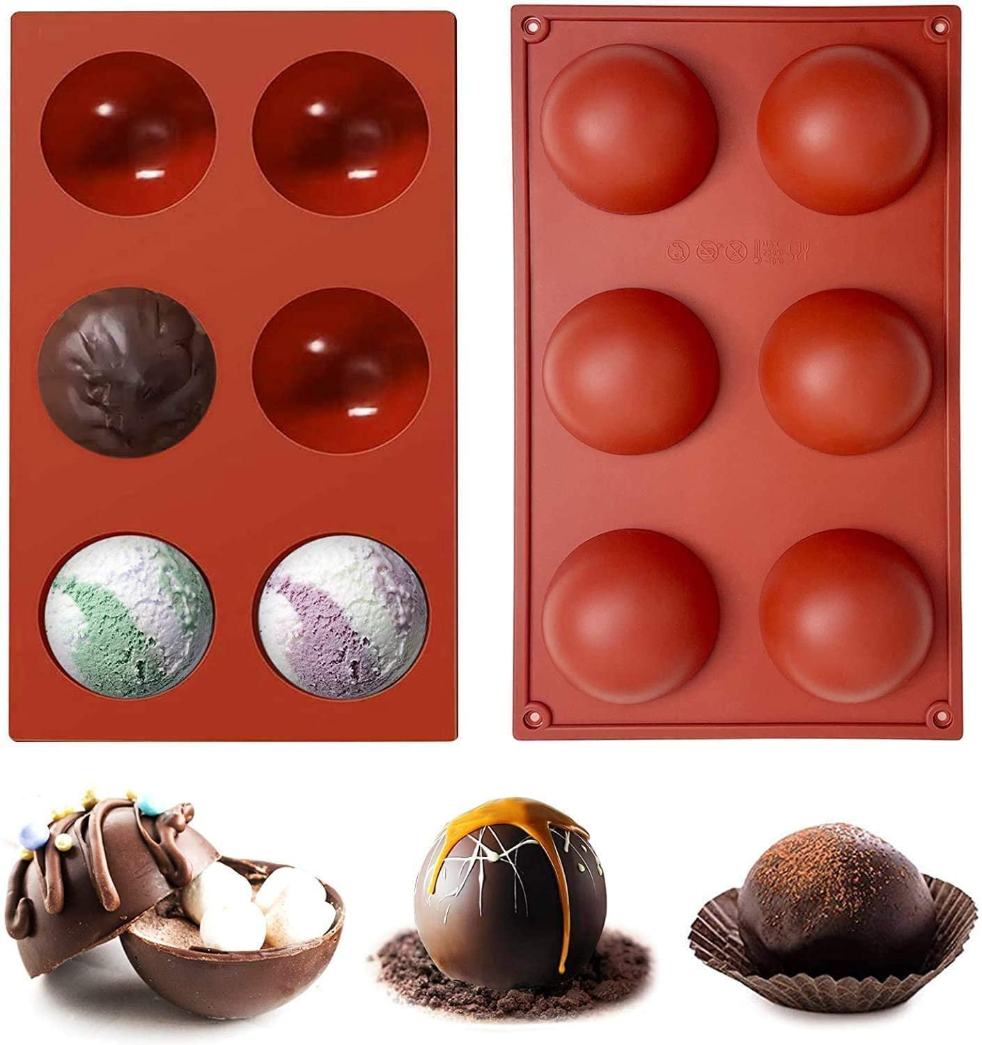 12 Cavity Silicone Cake Mold Hot Chocolate Bombs Mould 2" Cupcakes Baking Pan for sale online 