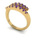 thumbnail image 2 of 0.235 ctw Wedding Band for Women - 18K Yellow Gold Natural Amethyst Stackable Eternity Ring, 2 of 6