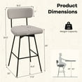 thumbnail image 3 of Gymax Bar Stools Set of 2 Modern Upholstered 360ºSwivel Bar Chairs 29'' Bar Height Barstools Beige, 3 of 8