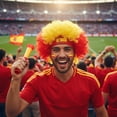 thumbnail image 4 of Jiibva Football Game Flag Colored Fan Wigs Hat, National Flag Afro Fan Wig Headgear Funny Headwear for Soccer Match Celebration Flag Colorful Event Hairband, 4 of 7