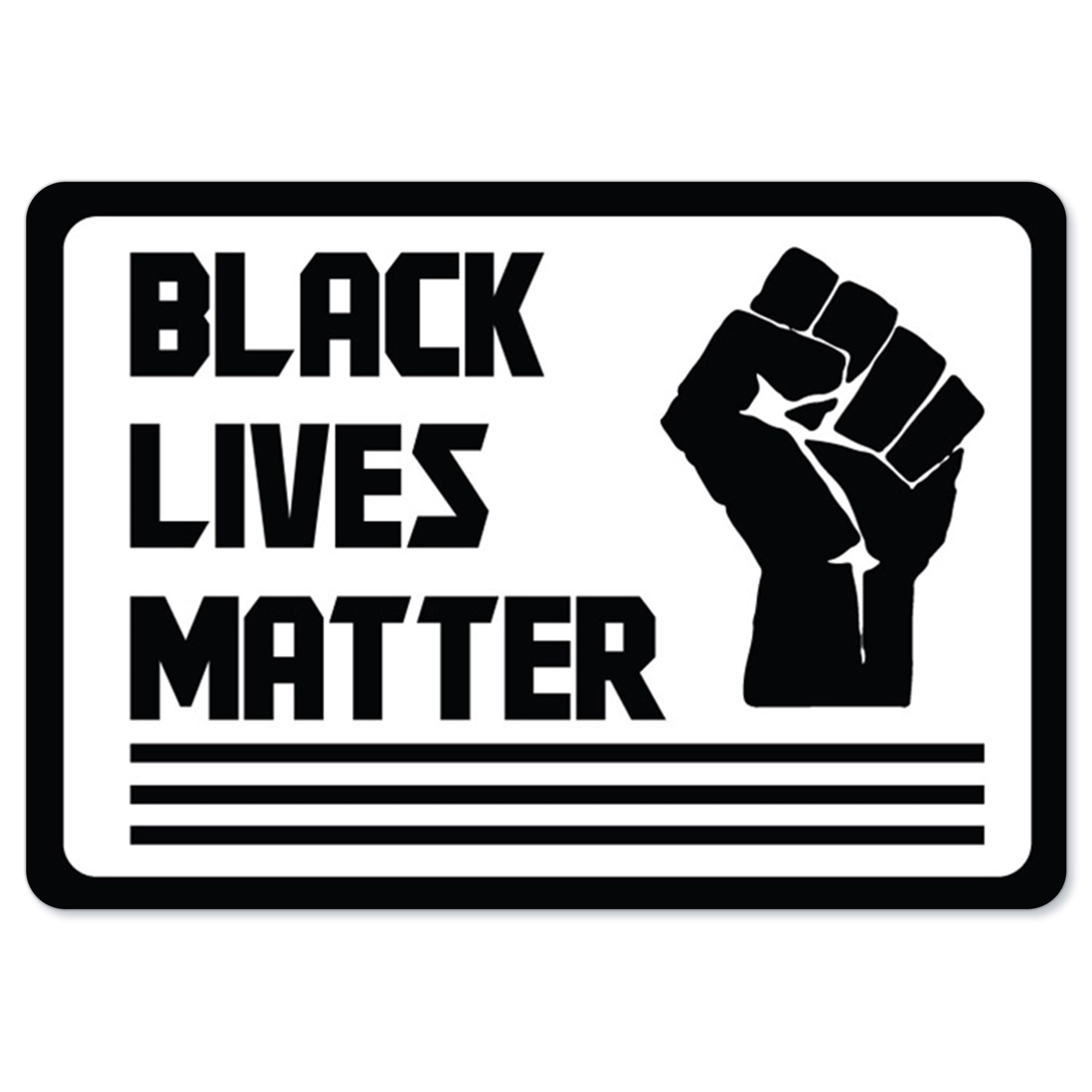 BLM 1.7\u201dx3\u201d White Vinyl Sticker Black Lives Matter Diecut Waterproof Isaiah Homies