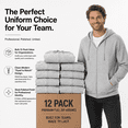 thumbnail image 2 of BILLIONHATS 12 Pack Heather Gray Adult Full Zip Hoodie Fleece Zip Up Sweatshirts, Soft Cotton Blend Casual Hoodie for Men, Women (2X-Large), 2 of 8