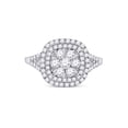 thumbnail image 2 of 14kt White Gold Womens Round Diamond Right-Hand Cluster Ring 1 Cttw, 2 of 4