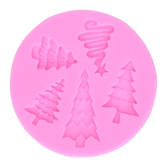 Moule à chocolat en silicone en forme d'arbre de Noël pour fondant et chocolat, moule de cuisson pour boulangerie, maison, cuisine - Rose