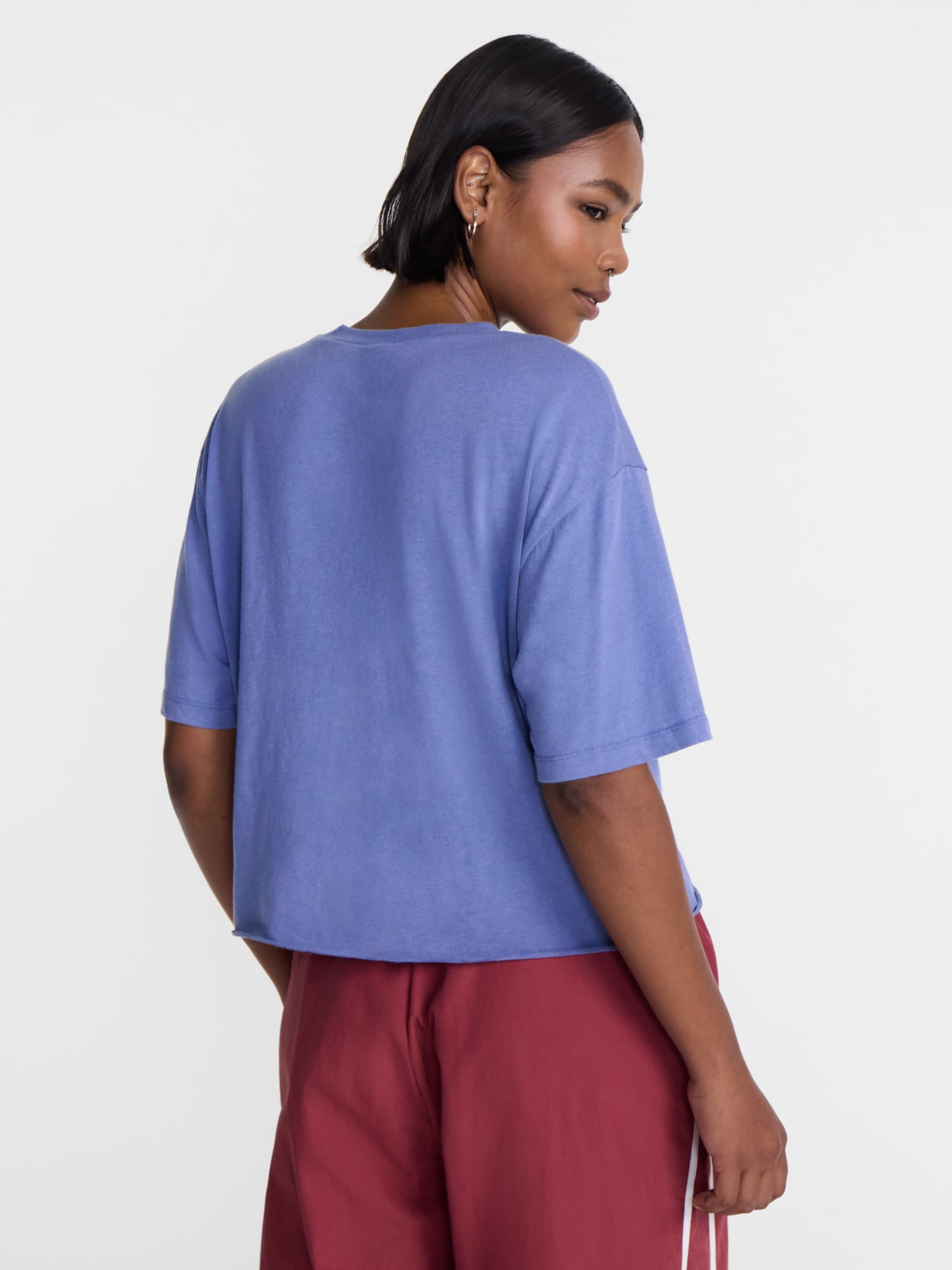 No Boundaries Boxy Cropped Graphic Tee, Women's XXS-XXL