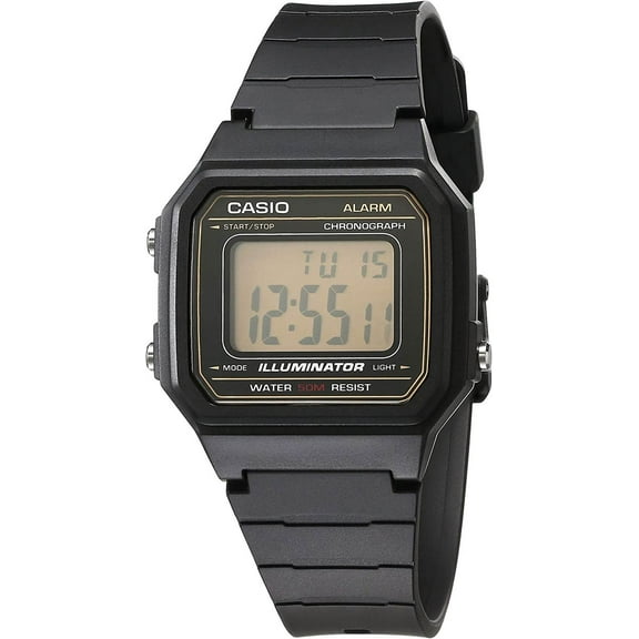 Casio Men's Classic Digital Watch with Gold Dial - W-217H-9AV