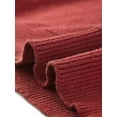thumbnail image 5 of Women's V Neck Button Up Long Sleeve Ribbed Knit Loose Chunky Warm Pullover Sweater Top L Wine Red, 5 of 6