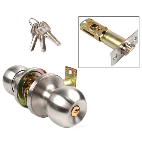 Entry Door Knob Lever Handle Lock Set W/ 3 Keys Home Bathroom Passage Privacy