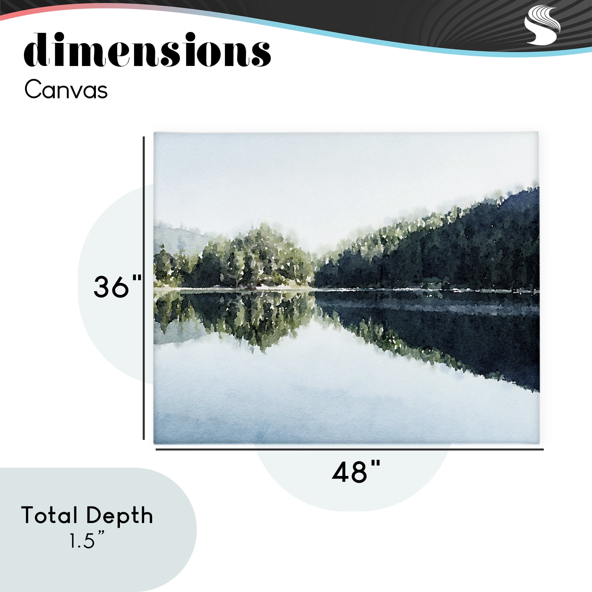 Stupell Industries Blue Lake Reflections Canvas Wall Art, design by Kim Curinga