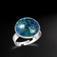 thumbnail image 5 of PhooArto Abstract Blue Peacock Background Stainless Steel Rings for Women, Open Adjustable Ring Promise Ring Jewelry Gifts, 5 of 5