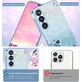 thumbnail image 3 of Phone Case for Samsung A25 5g Case Clear Glitter Sparkle Aesthetic Samsung Galaxy A25 5g Case Silicone Soft Flower Transparent Shockproof Cover Purple Slim (Blue), 3 of 14