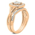 thumbnail image 2 of 0.45 Carat (ctw) 10K Rose Gold Round White Diamond Ladies Bridal Split Shank Engagement Ring Matching Band Set 1/2 CT, 2 of 5