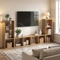 thumbnail image 4 of Gymax 2PCS 3-Cube Bookshelf Vertical Bookcase w/Back Guardrail & Anti-tipping Kits Natural, 4 of 9