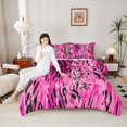 thumbnail image 4 of Homewish Pink Zebra Print Queen Comforter Set, Fashion Leopard Cheetah Bedding Sets, Teens Kids Adult Female Reversible Bedding Comforter Set, Super Cozy Room Decor, 3-Piece, 4 of 8