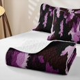 thumbnail image 4 of Castle Fairy Abstract Paint Camo Bed Spread Queen 3pcs,Watercolor Irregular Blot Queen Coverlet Set,Plum Taupe Black,1 Quilt and 2 Pillowcases, 4 of 7