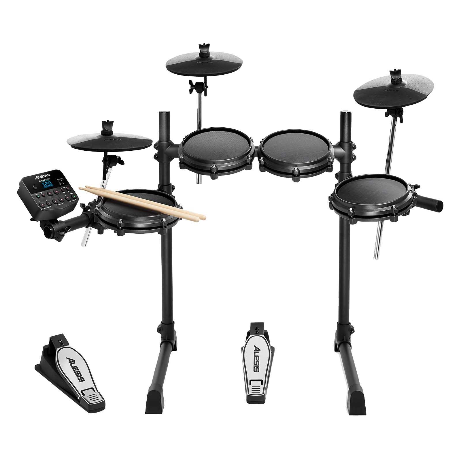 Alesis Turbo Mesh Kit Seven-Piece Electronic Drum Kit w/Mesh Heads with Headphones Package