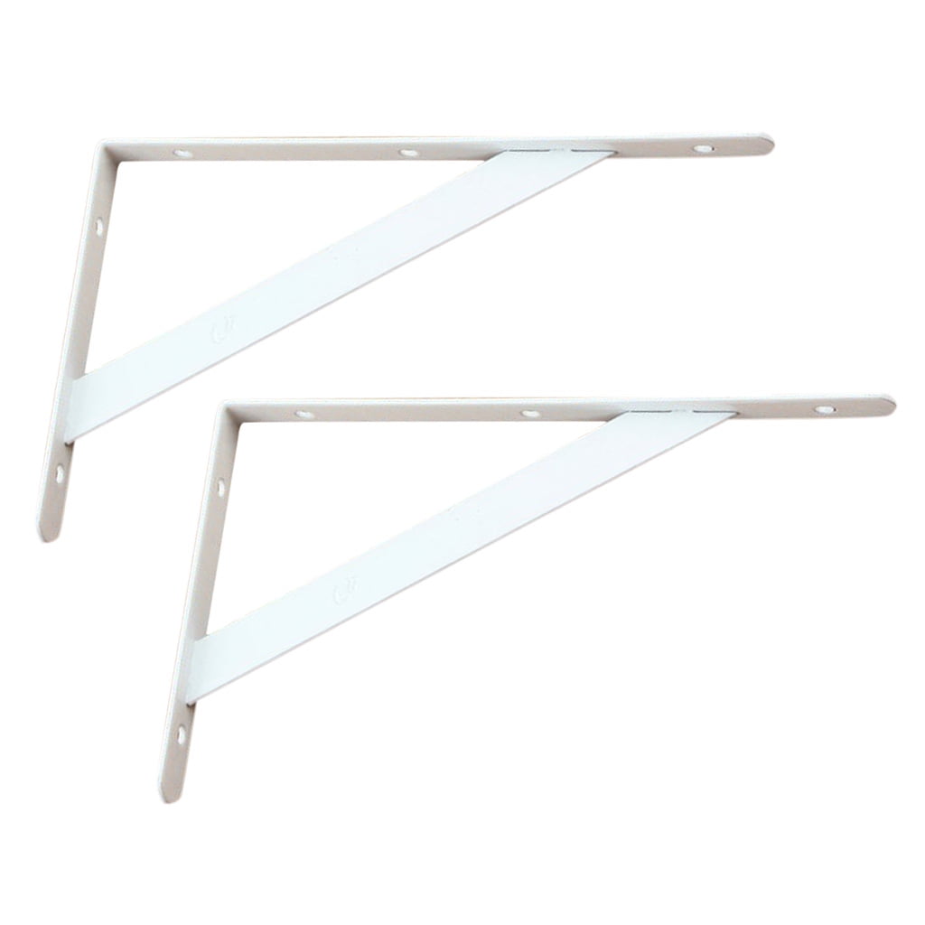 2x L-Shape Wall Shelf Bracket Shelves Heavy Duty Metal Plank Rack Supporter 