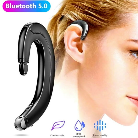 SHELLTON Wireless Bone Conduction Earphone, Bluetooth 5.0 Headset, Bass Sport Headphone Mic, Black