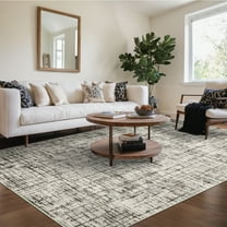 Hasoo 9' x 12' Abstract Area Rug for Living Room Dining Room Geometric Rug, Camel