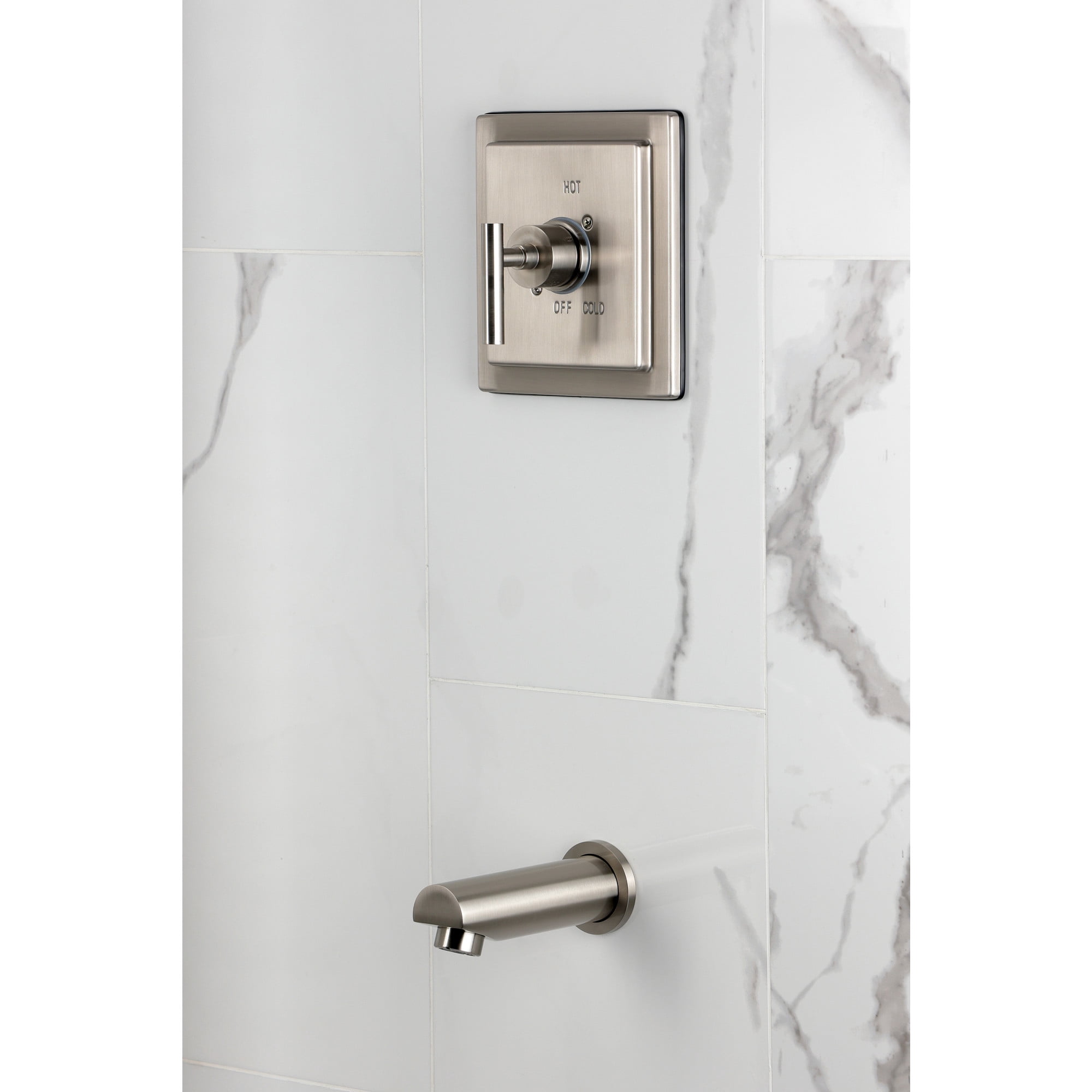 Kingston Brass KB8658CMLTO Manhattan Single-Handle Pressure Balanced Tub Faucet in Brushed Nickel