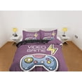 thumbnail image 2 of Ropa de cama videojuego funda nórdica malva morado, juego de cama regalo novio gamer, 2 of 4