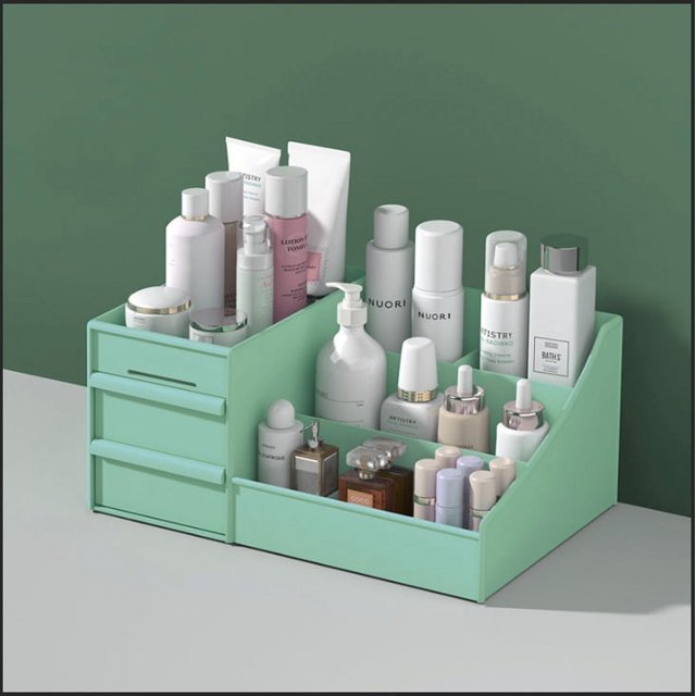 Cajón para estudiantes, caja de cosméticos, organizador de dormitorio, caja de almacenamiento de plástico, tocador para el cuidado de la piel, caja de almacenamiento de escritorio