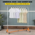 thumbnail image 3 of Z Rack, Industrial Heavy-Duty Rolling Garment Rack with Locking Casters, Adjustable Height Steel Clothing Rack for Commercial Store Display & Home Use, Orange, 3 of 7