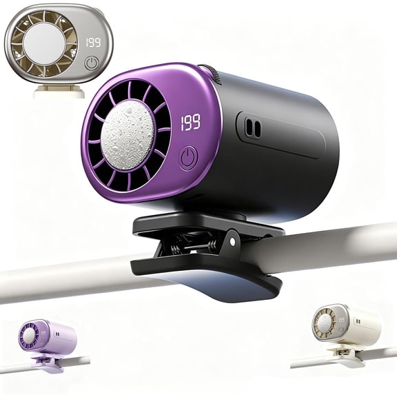 2026 Car Clip On Air Conditioner Fan With Led Display, Portable Mini Cooling System Suitable for Cars, Work, and Camping, 199 Fan Speeds, Usb Powered, 360° Rotating