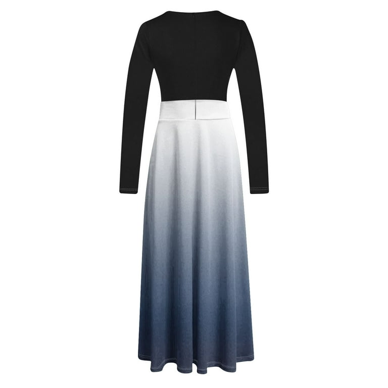 Mrat Cowl Neck Dress for Women Womens Casual Printed Round Neck Long Sleeved Patchwork A-Line Flowy Dress Long Maxi Dress Plus Size Bridesmaid Dresses Mrat Cowl Neck Dress for Women Womens Casual Printed Round Neck Long Sleeved Patchwork A-Line Flowy Dress Long Maxi Dress Plus Size Bridesmaid Dresses