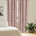 thumbnail image 2 of Ambesonne Tangerine Window Curtains, Mandarins on Branches, Each 28" W x 95" L, Blush Charcoal Grey, 2 of 4