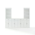 thumbnail image 4 of 3-Piece Sideboard Bookcase Set - Storage Cabinet, Entryway Organizer, White Finish, Adjustable Shelves, 4 of 10