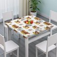 thumbnail image 3 of White Highland Cow Sunflower Calf Pattern Square Fitted Tablecloth with Elastic Edge,Square Table Cover,Washable Elastic Table Cover for Home Kitchen Party Decor 36"x36", 3 of 6