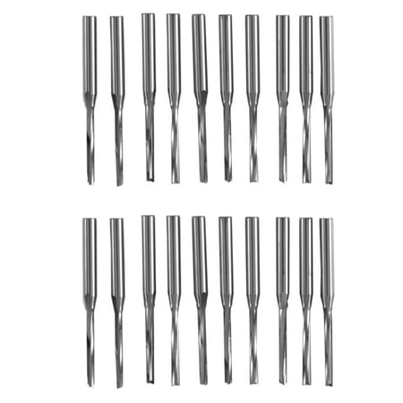 

20 Pcs Two Straight End Mills Straight Slot Bit Wood Cutter Two Double Flute Bits 3.175X2X17mm for CNC Router