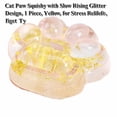 thumbnail image 3 of Cat Paw Squishy with Slow Rising Glitter Design, 1 Piece, Yellow, for Relaxation, Squeeze Toy, 3 of 4